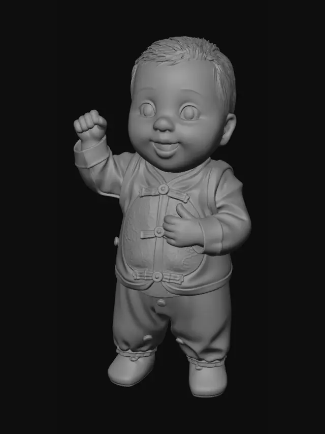 3D model for Cheerful Baby in Red