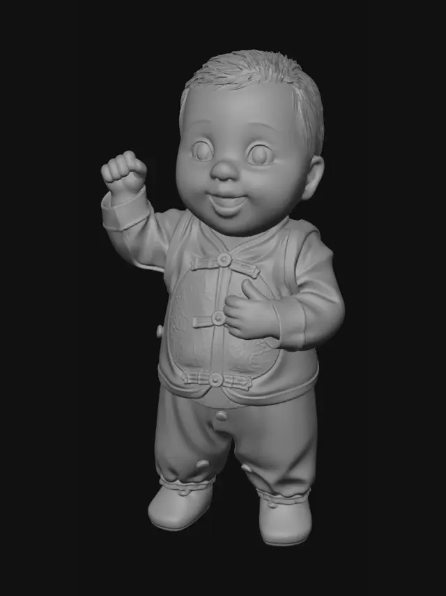 3D model for Cheerful Baby in Red