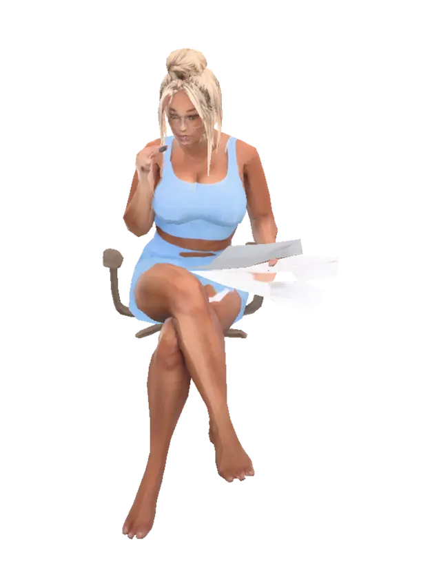 Modelong 3D na Women at work - Laptop, ginawa ng AI