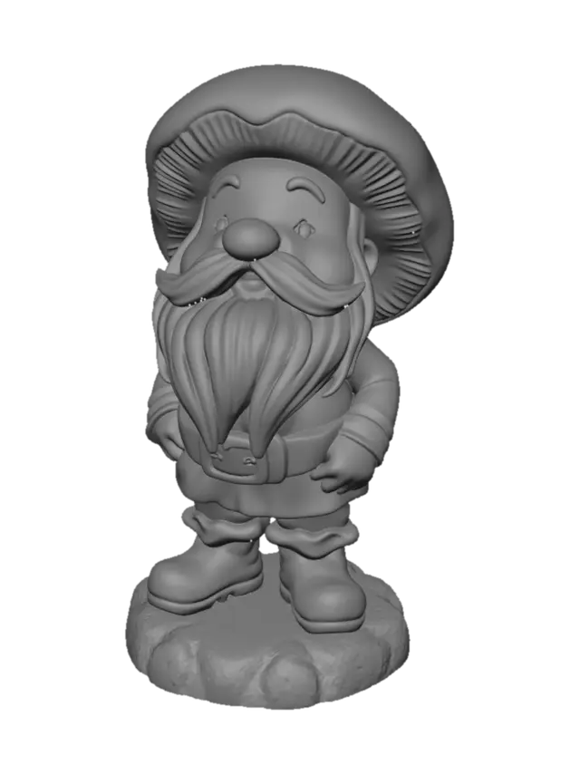 3D model for Génère moi de figurine d'un gnome avec un champignon sur la tête