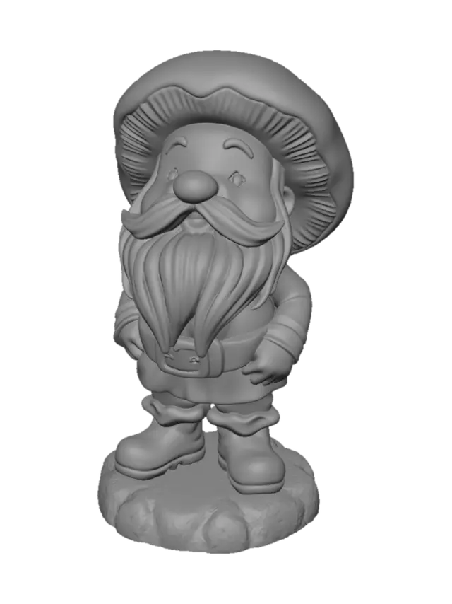 3D model for Génère moi de figurine d'un gnome avec un champignon sur la tête