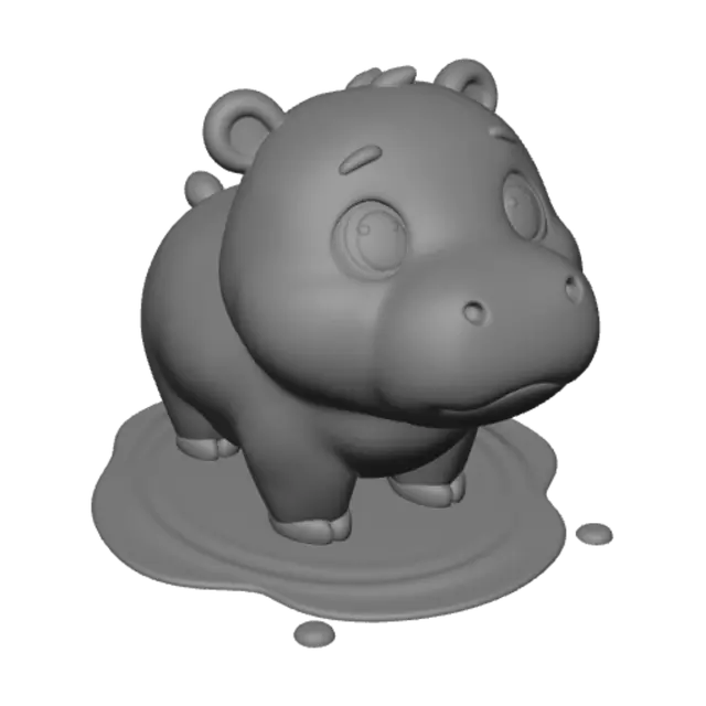 3D model for Blue Hippo by the Puddle