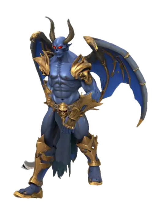 Stylized 3D model inspired by Izual from Diablo 2: - Muscular demonic humanoid,… - Diablo2 3D model, vytvořený pomocí AI