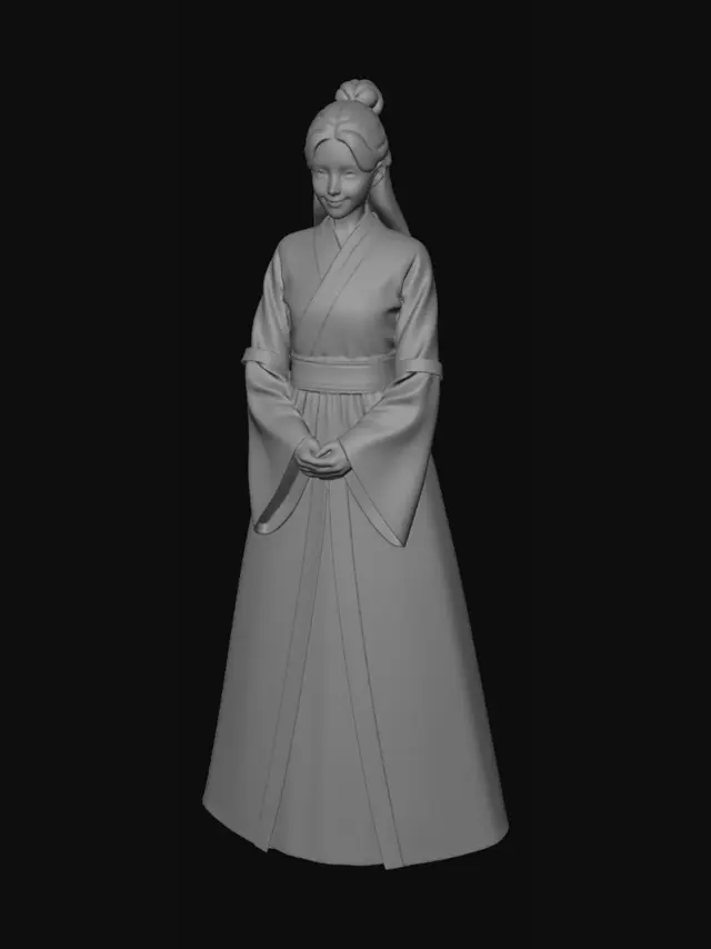 3D model for Golden Hanfu Elegance