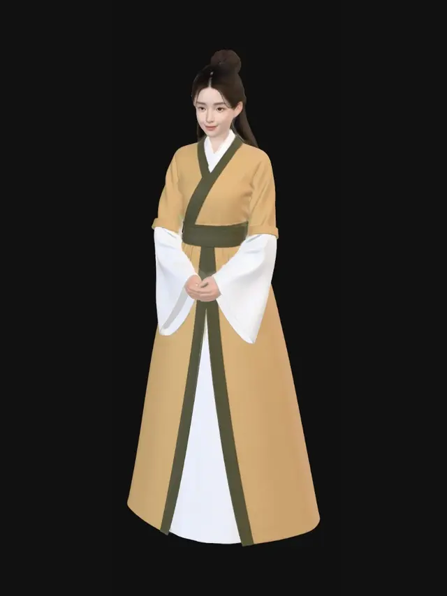 3D model for Golden Hanfu Elegance
