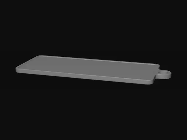 3D model for Rectangular Cast Iron Griddle with Ring Handle