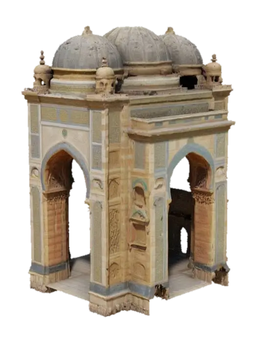 arab medieval triumphal arc 3D model, vytvořený pomocí AI