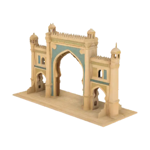 arab medieval triumphal arc 3D model, vytvořený pomocí AI