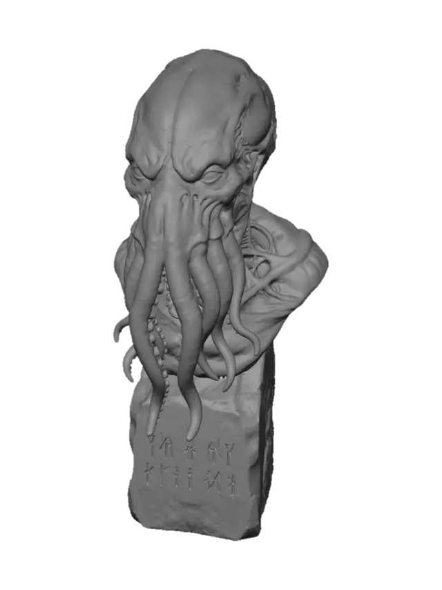 3D model for Grimdark lovecraftian cthuluhu bust, high detail. slimy,