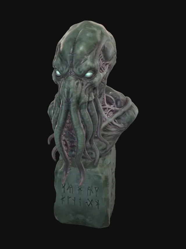 3D model for Grimdark lovecraftian cthuluhu bust, high detail. slimy,