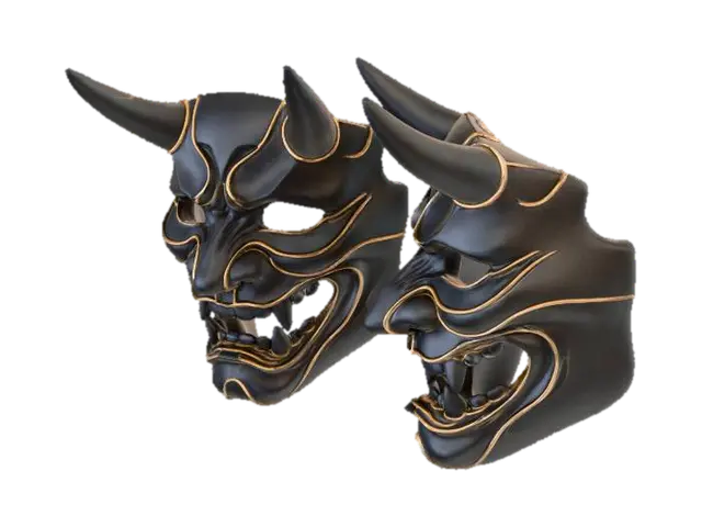 Oni Mask Essence 3D model, vytvořený pomocí AI