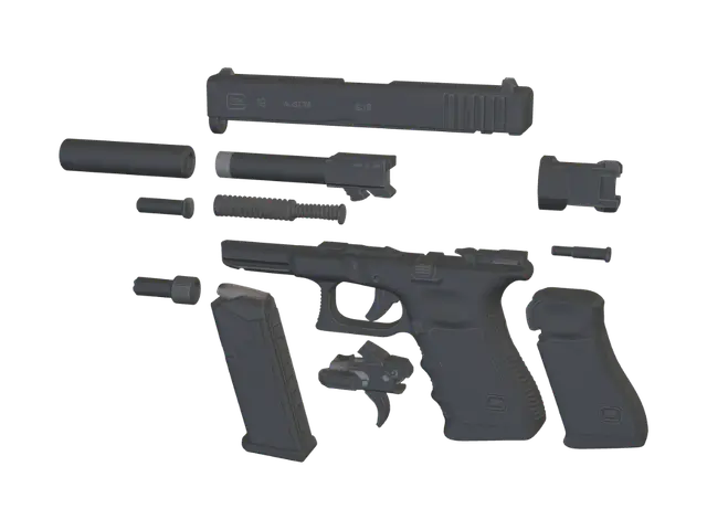 EXPLODED GLOCK 19 - Fragment का AI द्वारा बनाया गया 3D मॉडल