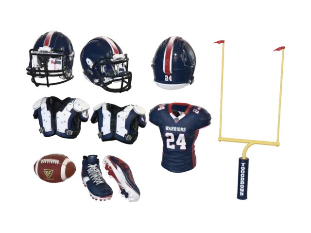 Football Game Assets - Warriors 3D model, vytvořený pomocí AI