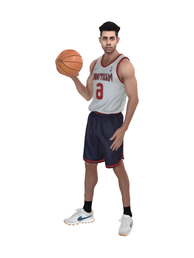 3D model for Tall Athletic Basketball playing Male NPC