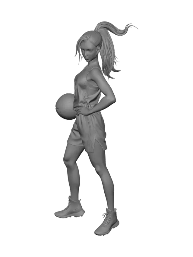 3D model for Female Tall athletic basketball playing NPC