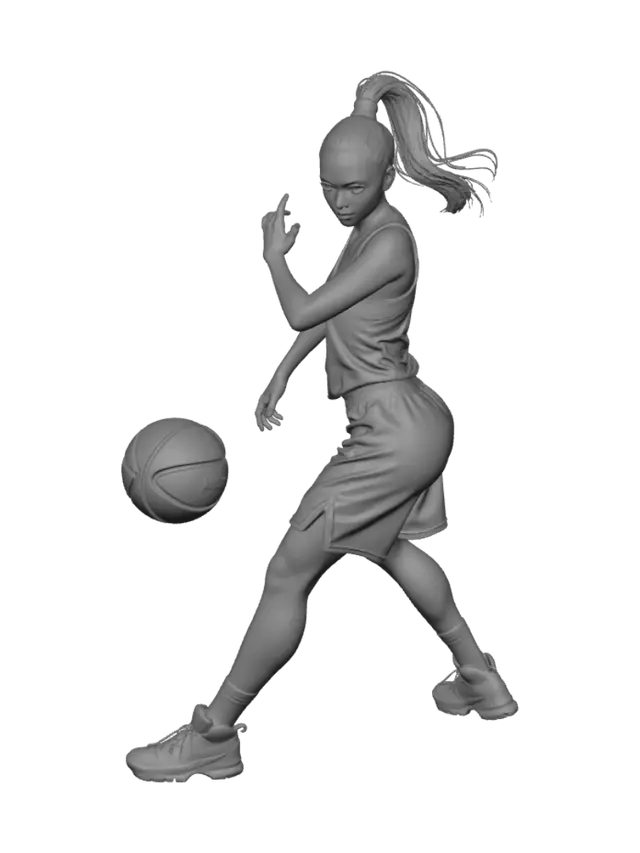 3D model for Female Strong athletic basketball playing NPC