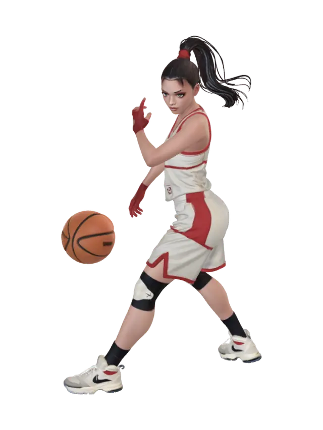 3D model for Female Strong athletic basketball playing NPC