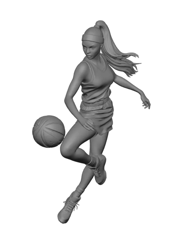 3D model for Female Skinny Basketball Playing NPC