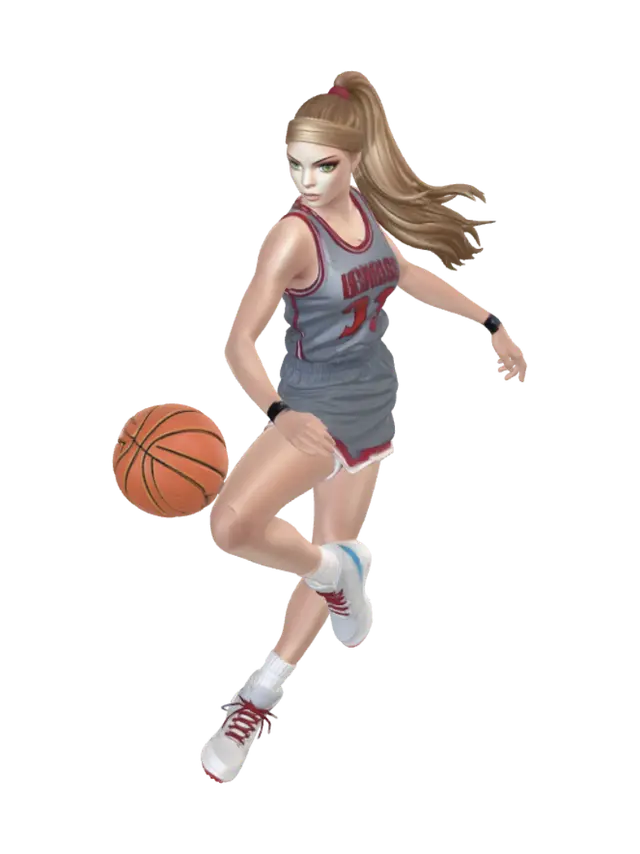 3D model for Female Skinny Basketball Playing NPC