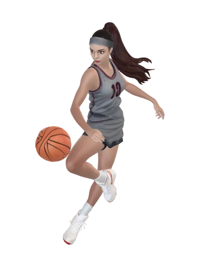 3D model for Female Skinny Basketball Playing NPC