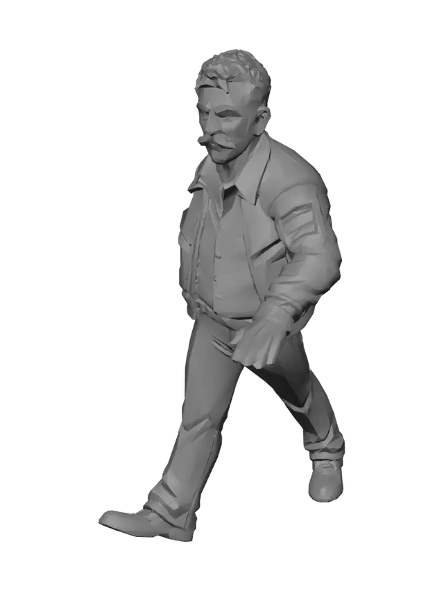 3D model for T-Pose Pilot in a Retro Patch Jacket