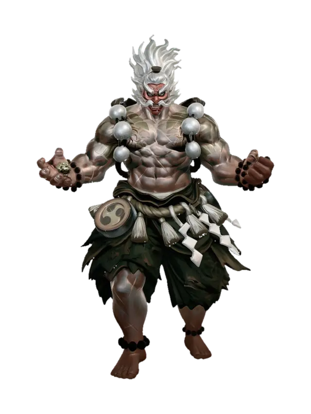 White Thunder Oni - Facial 3D model, vytvořený pomocí AI