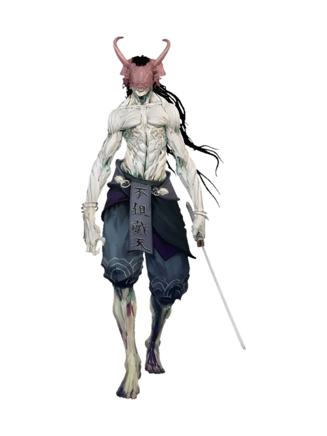 Dreadhorn Oni Warrior 3D model, vytvořený pomocí AI
