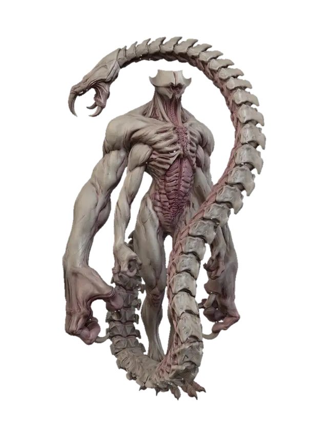 Spiral Leviathan 3D model, vytvořený pomocí AI