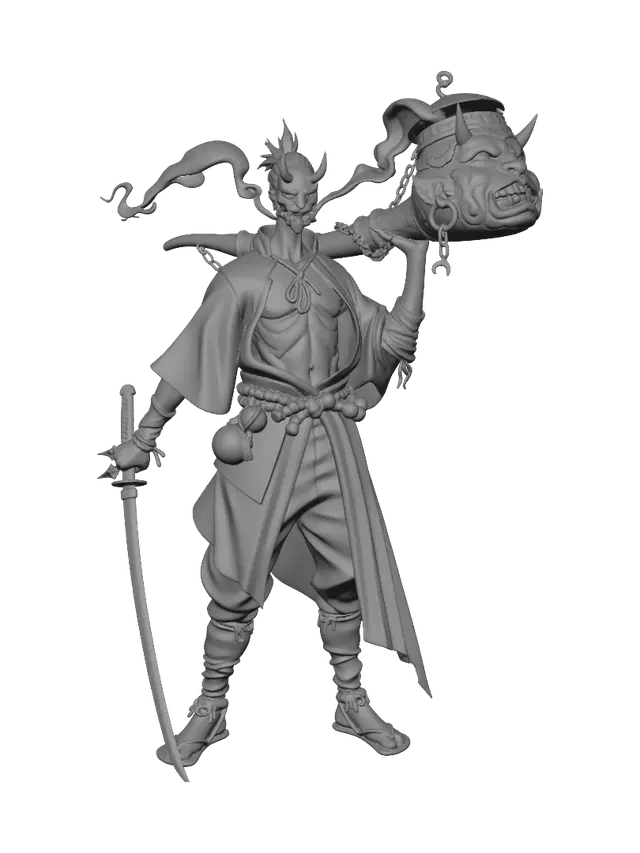3D model for Crimson Oni Samurai