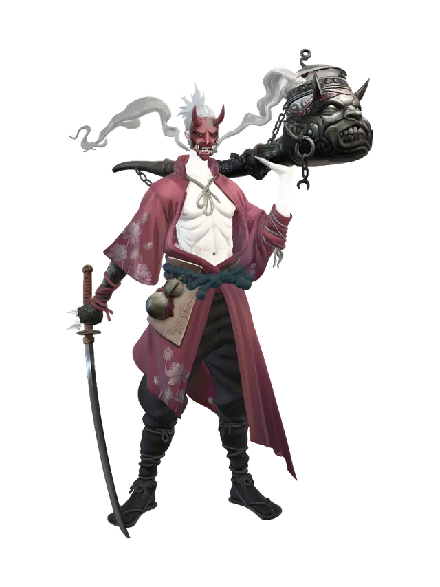 3D model for Crimson Oni Samurai