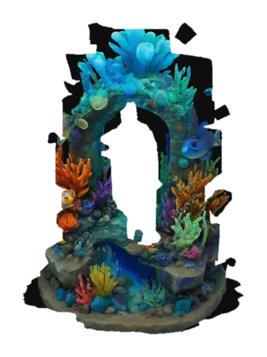 Ocean Gateway, #arch# - Coral 3D model, vytvořený pomocí AI