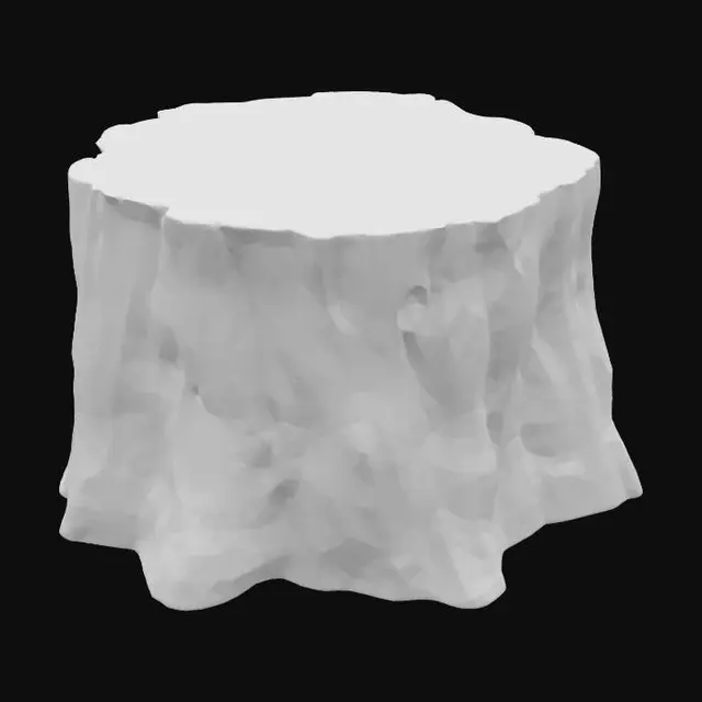 3D model for A tree stump. Deeply carved textures. Natural realistic colors. Carved detail. Chunky. Well-lit.  Dungeons & Dragons. DND. High-resolution. Ultra realistic.