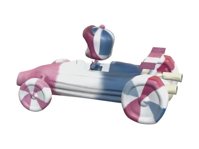 Modern Sugar Rush Racers 3D model, vytvořený pomocí AI