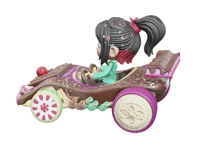Stylized Sugar Rush Racers 3D model, vytvořený pomocí AI