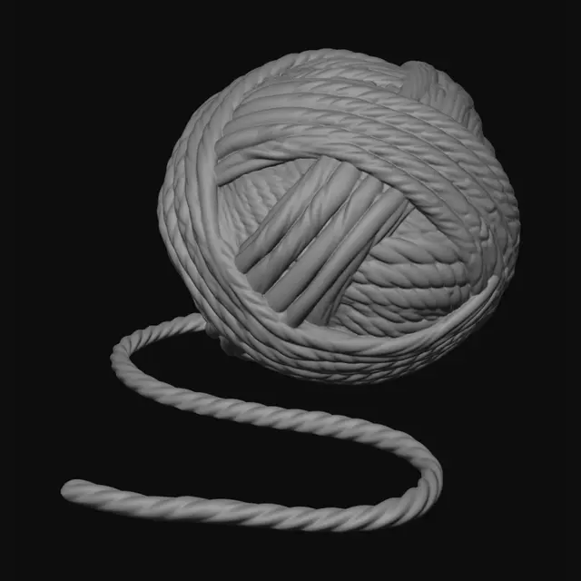3D model for Blue Yarn Ball