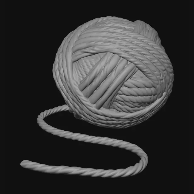 3D model for Blue Yarn Ball