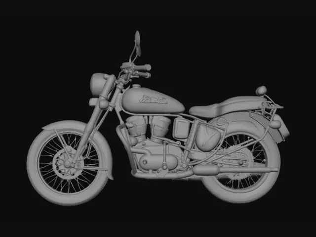 3D model for Vintage Royal Enfield on a Quiet Road