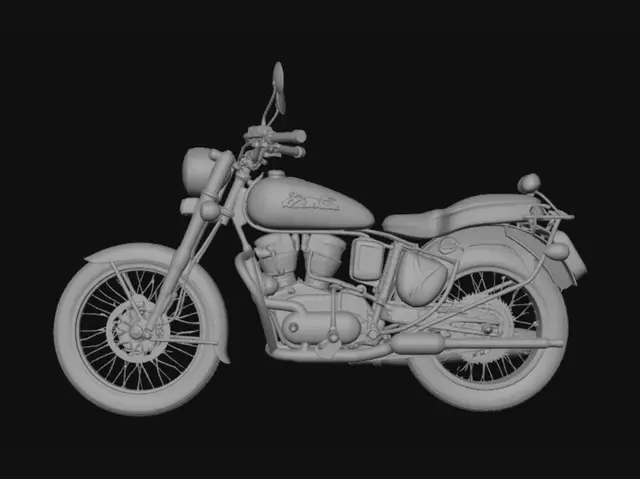 3D model for Vintage Royal Enfield on a Quiet Road