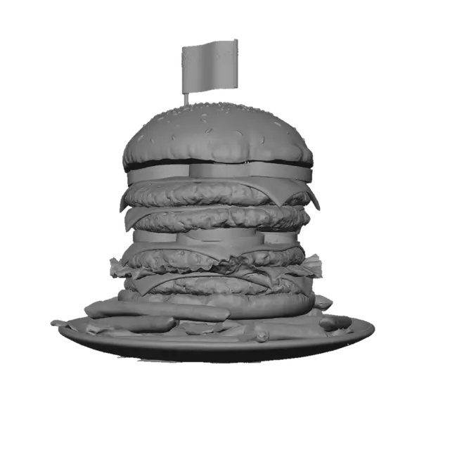 3D model for Epic large hamburger with an American flag staked Into the top but of the most delicious American hamburger on earth!!!