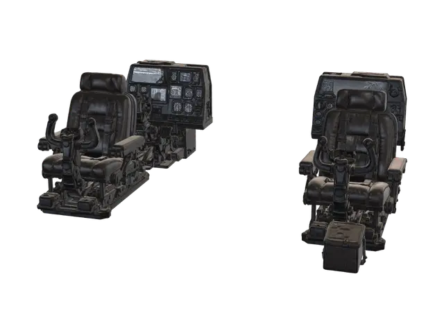 Spaceship Pilot Seats & Control Panels - Shuttle 3D model, vytvořený pomocí AI