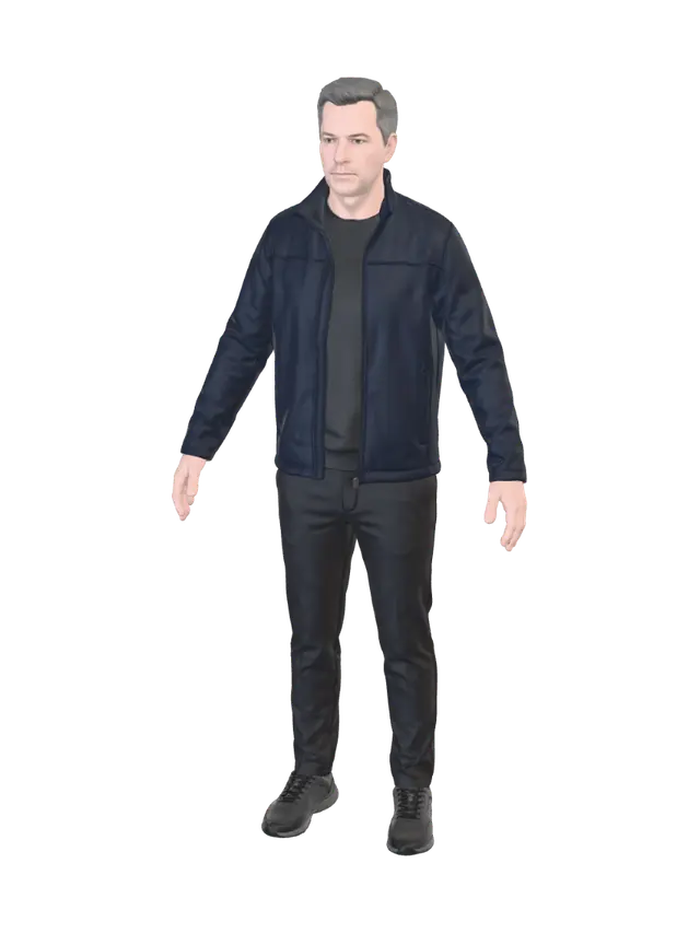 civilian-02-3d - Neutralexpression 3D model, vytvořený pomocí AI