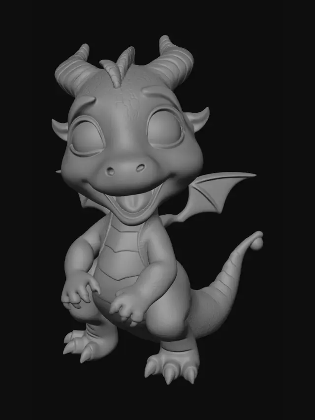 3D model for Green dragon toddler