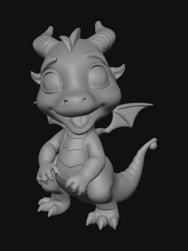 3D model for Green dragon toddler