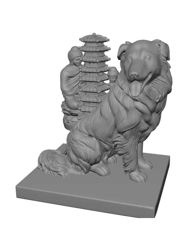 3D model for White Marble Guardian Lion