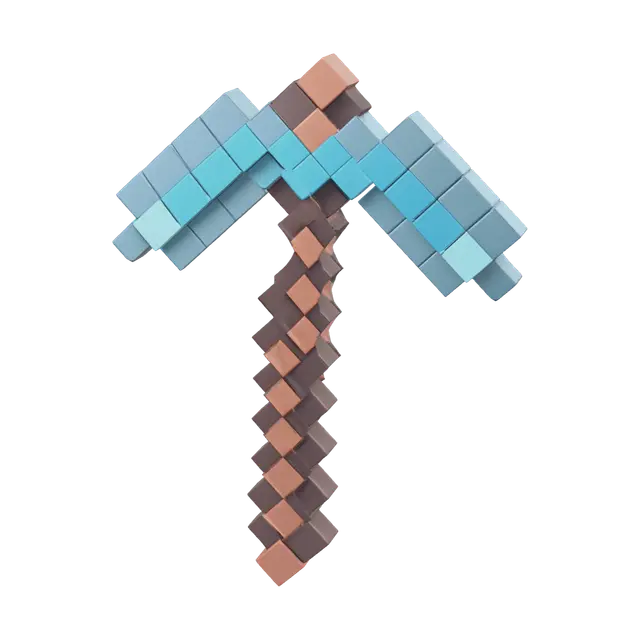 Ornate Diamond Pickaxe 3D model, vytvořený pomocí AI