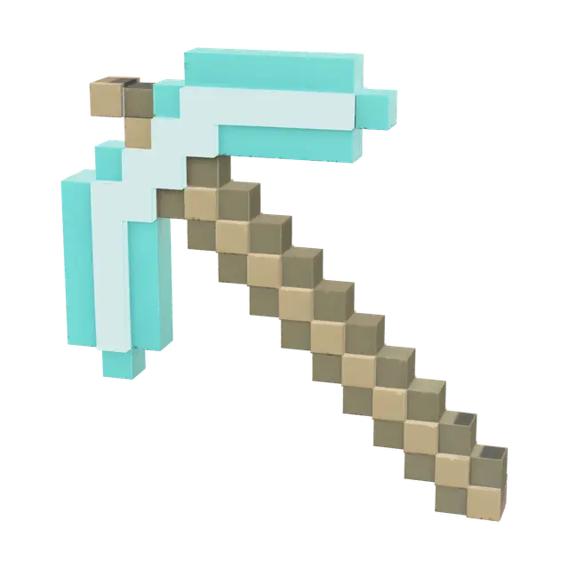 Fantasy Diamond Pickaxe 3D model, vytvořený pomocí AI
