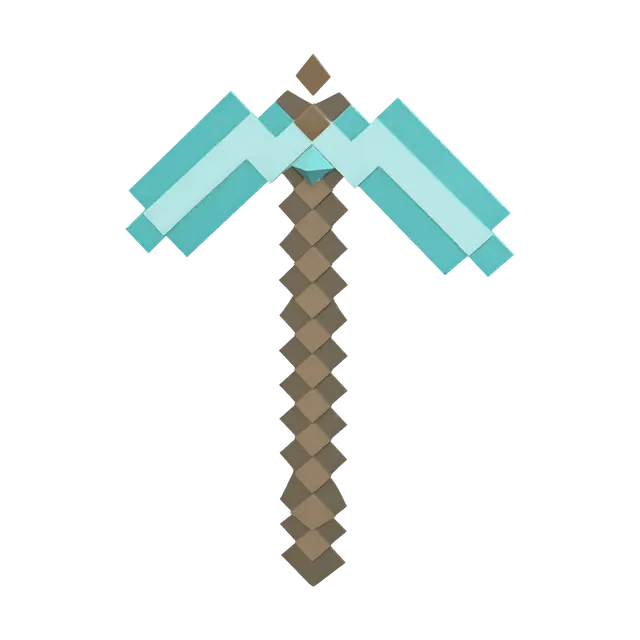Stylized Diamond Pickaxe 3D model, vytvořený pomocí AI
