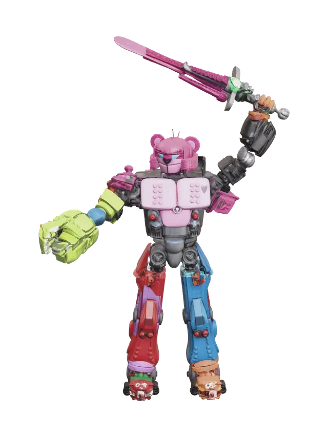 3D model for Low-Poly Mecha Team Leader