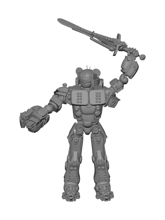 3D model for Low-Poly Mecha Team Leader