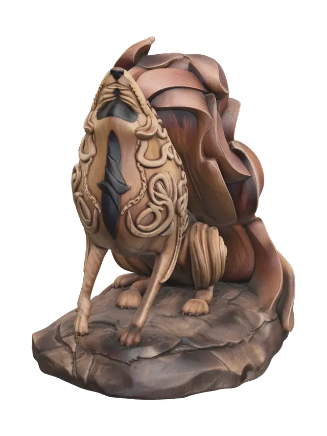 Stylized Ninetailedwolf - Fantasywolf AI 생성 3D 모델